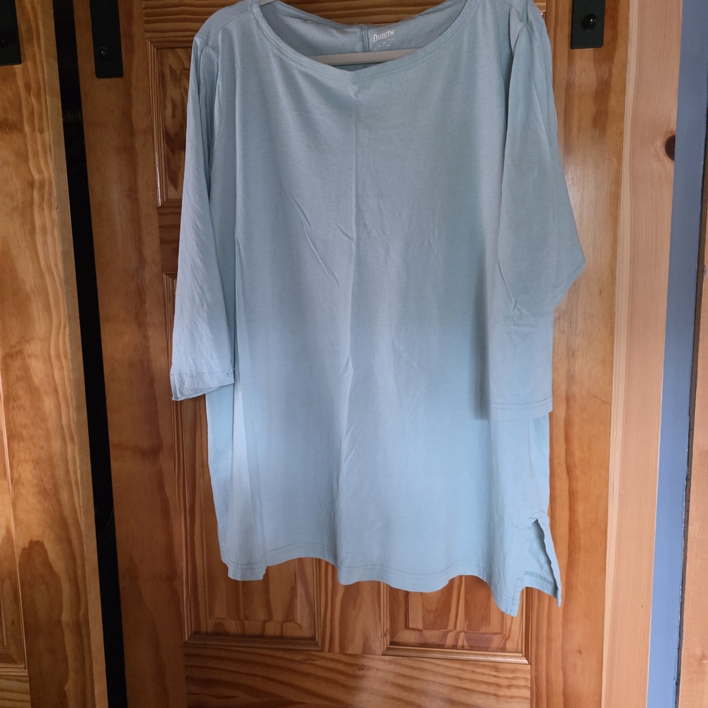 Duluth Trading Co Women's Light Blue Long Sleeve Top